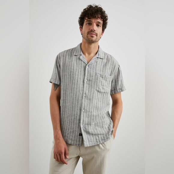 NWT RAILS Waimea Shirt in Quinoa Navy Stripe - Picture 1 of 10